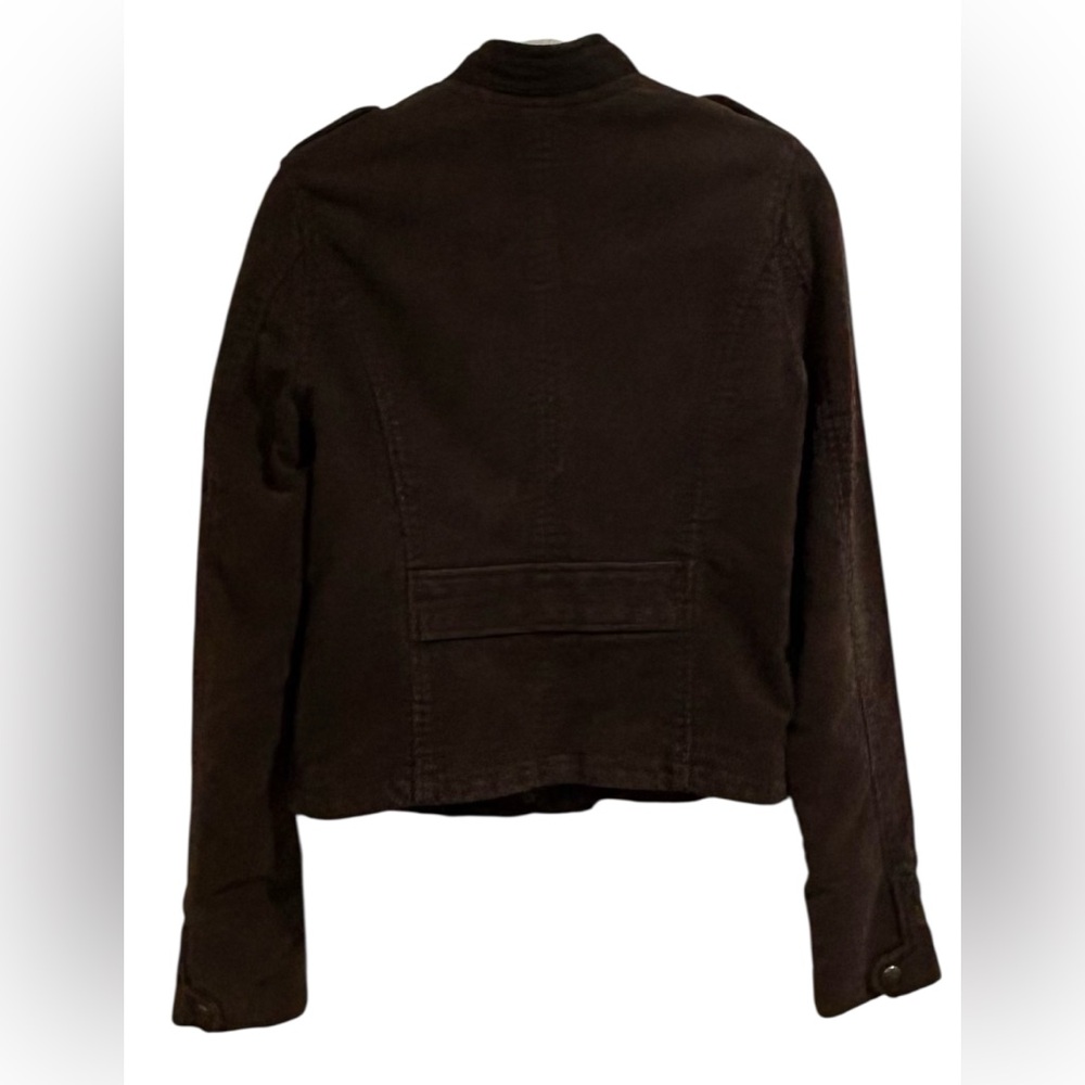 Vintage Abercrombie &Finch  Chocolate Brown Military  Moto Style Jacket Size - Picture 6 of 17